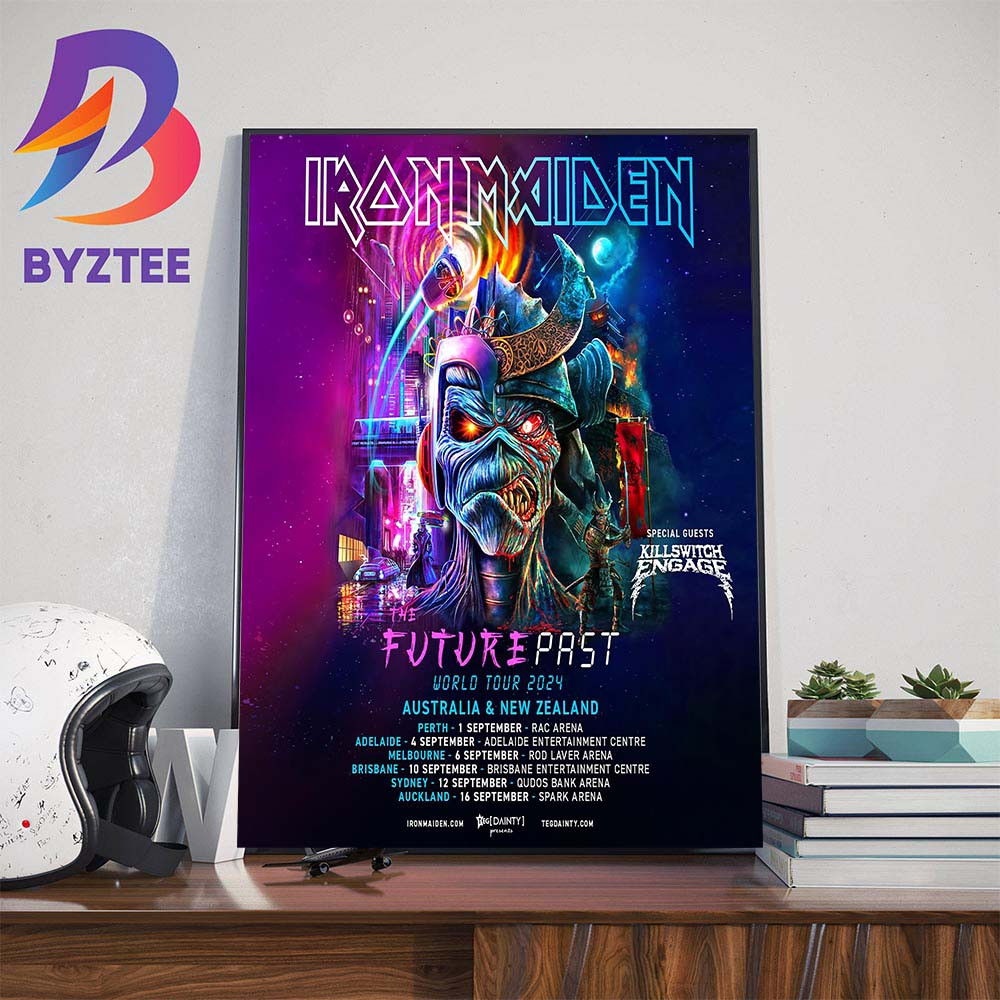 Iron Maiden The Future Past World Tour 2024 Coming Australia And New Zealand Wall Decor Poster Canvas.jpg