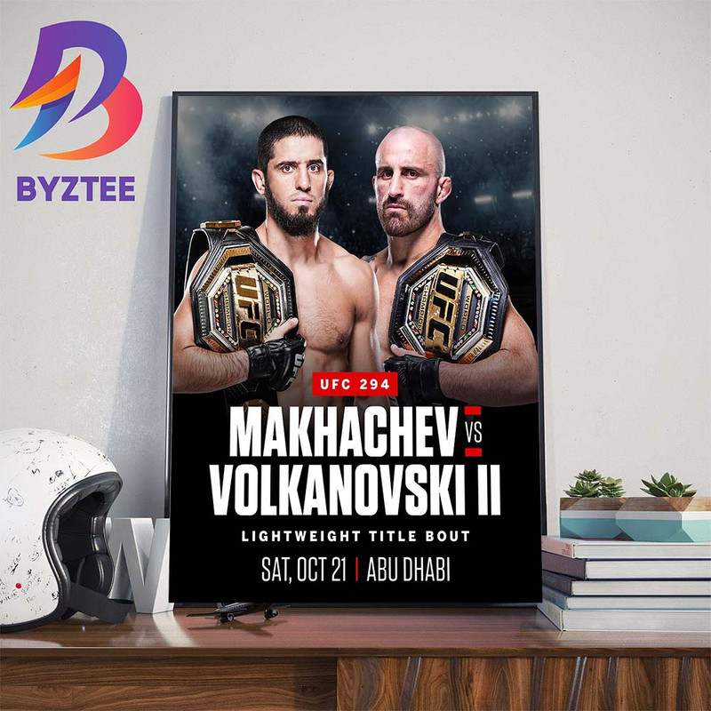 Islam Makhachev Vs Alexander Volkanovski at UFC 294 For Lightweight Title Bout Wall Decor Poster Canvas.jpg