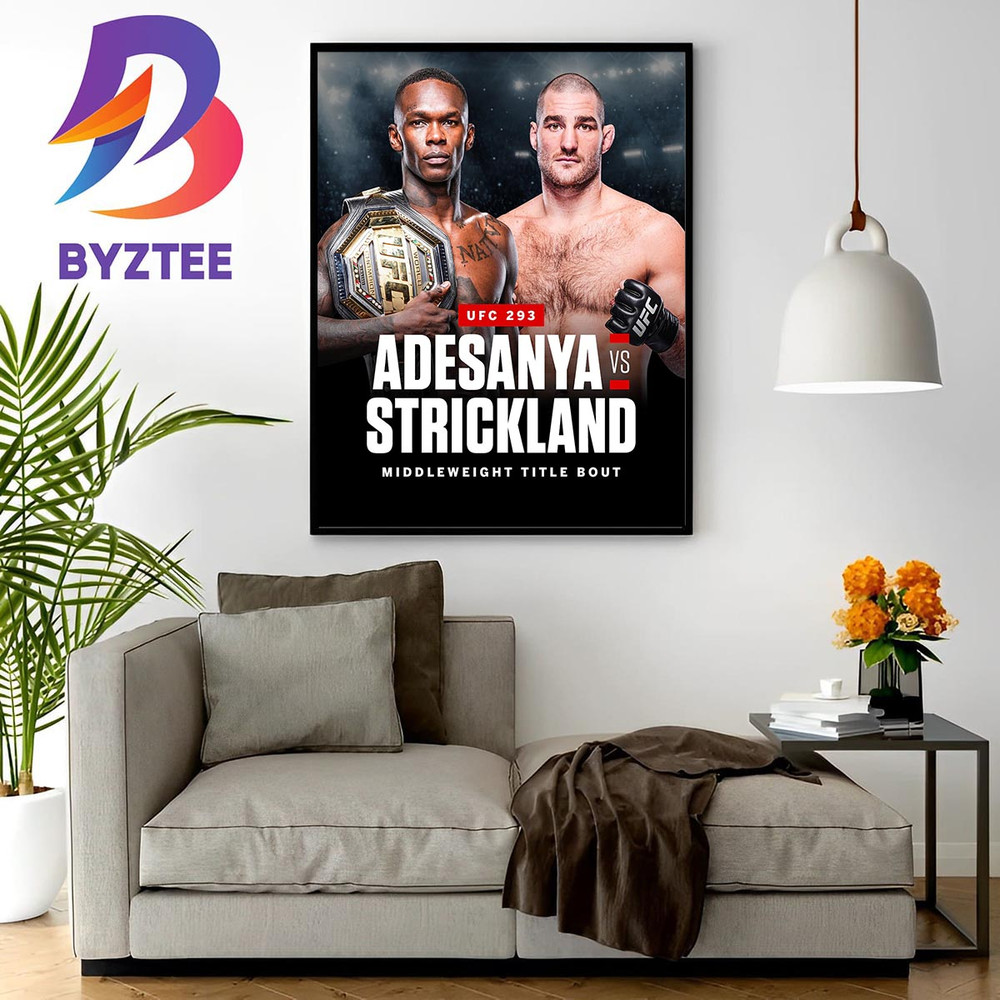 Israel Adesanya Vs Sean Strickland at UFC 293 in Sydney For Middleweight Title Bout Home Decor Poster Canvas.jpg
