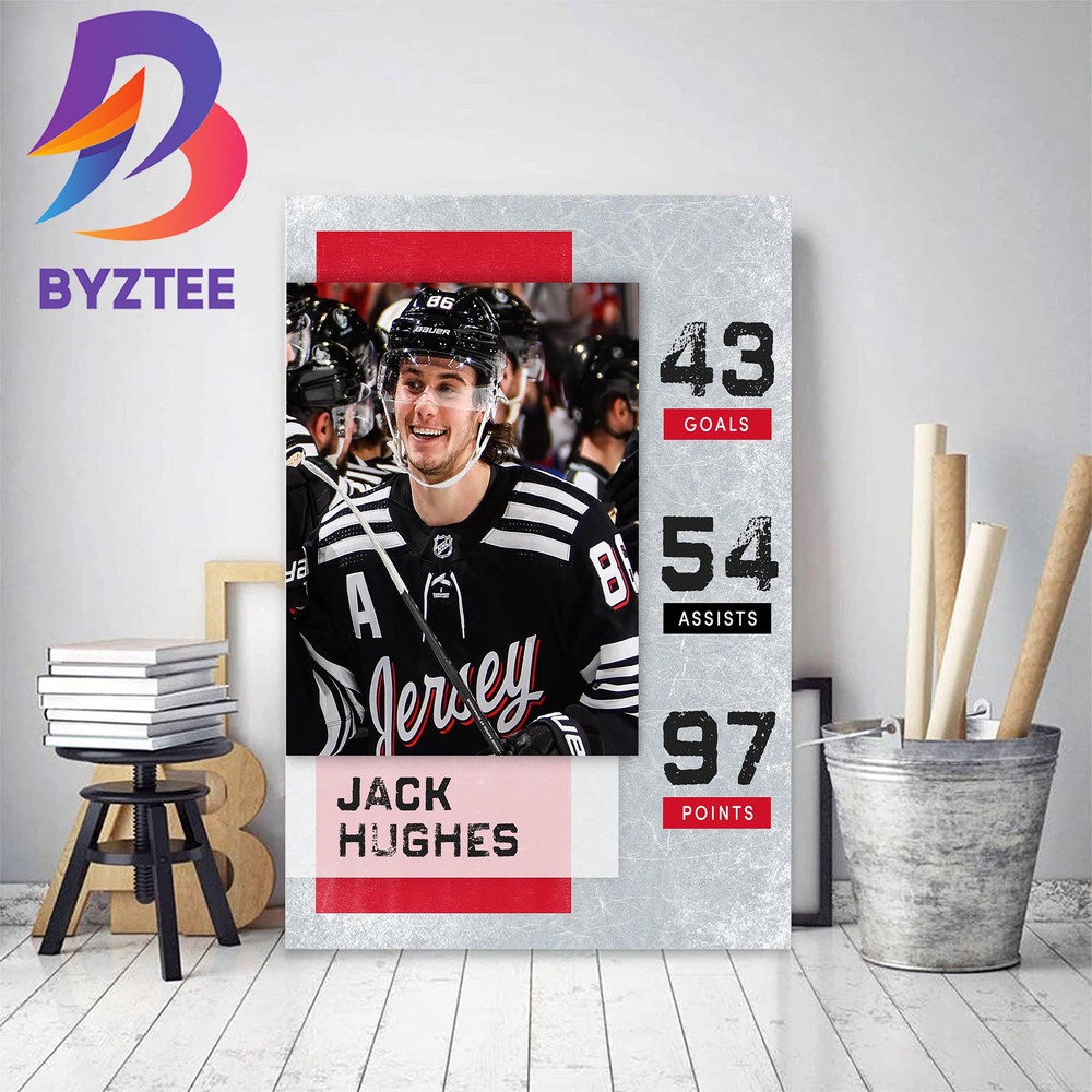 Jack Hughes Is The Single Season Record For Most Points Decor Poster Canvas.jpg