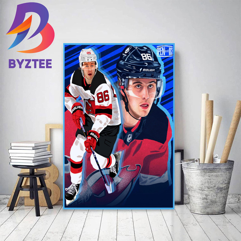 Jack Hughes Sets New Devils Record with 97 Points in Single Season Decor Poster Canvas.jpg