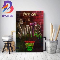 jackie chan is splinter in teenage mutant ninja turtles mutant mayhem decor poster canvas