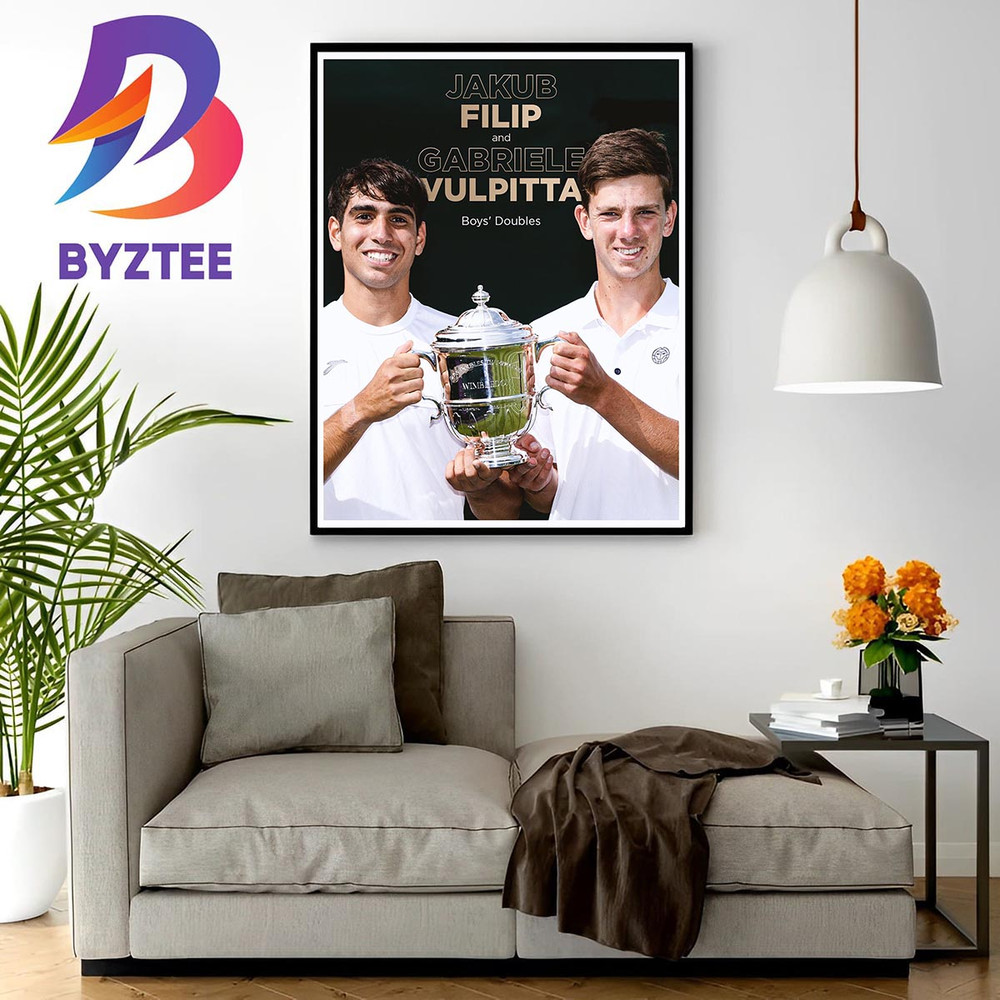 Jakub Filip And Gabriele Vulpitta Are Boys Doubles Champions At 2023 Wimbledon Home Decor Poster Canvas.jpg
