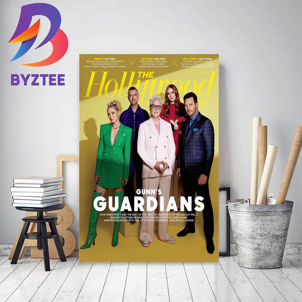 James Gunn And Guardians Of The Galaxy On The Hollywood Reporter Cover Home Decor Poster Canvas.jpg
