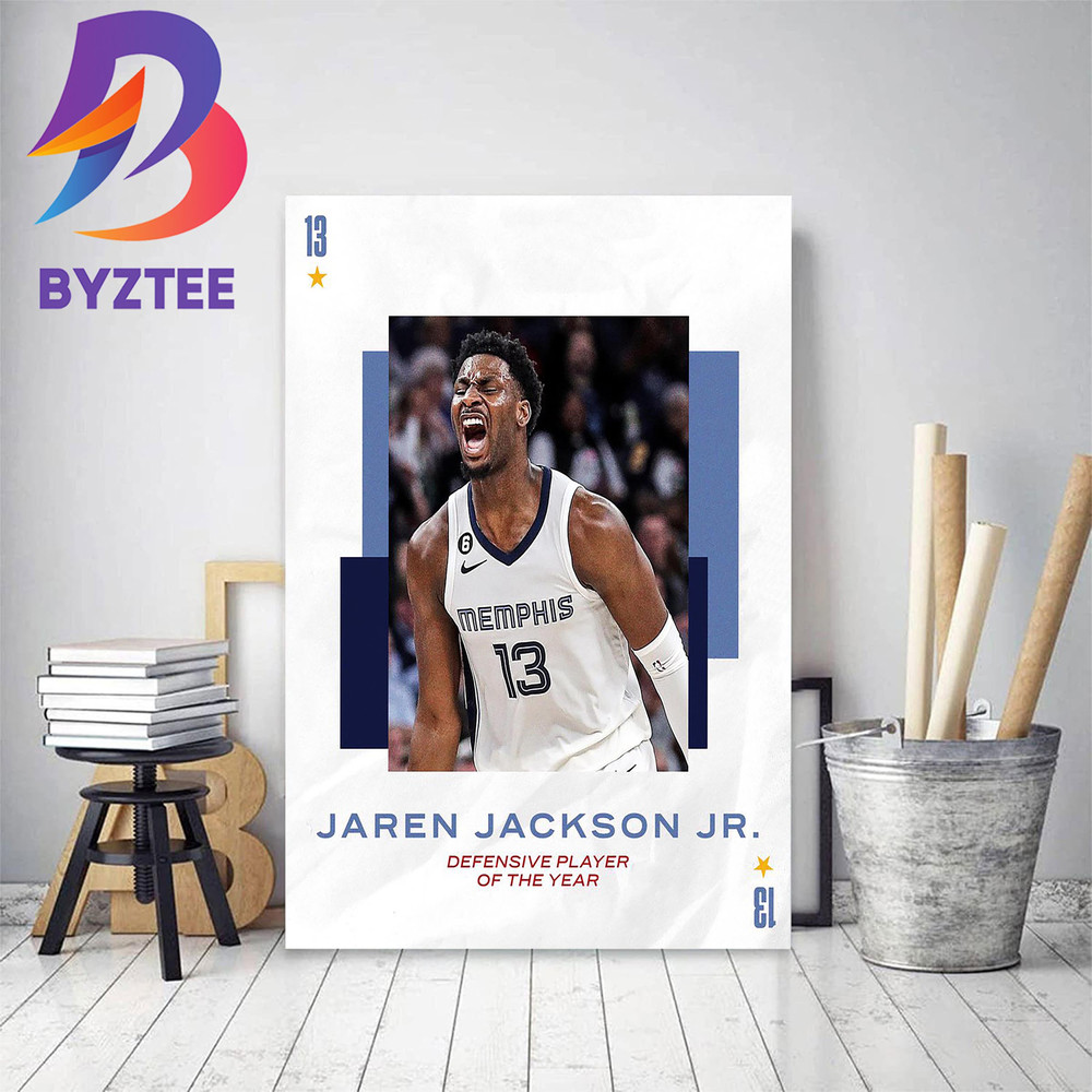Jaren Jackson Jr Takes Home The 2022-23 NBA Defensive Player Of The Year Award Decor Poster Canvas.jpg