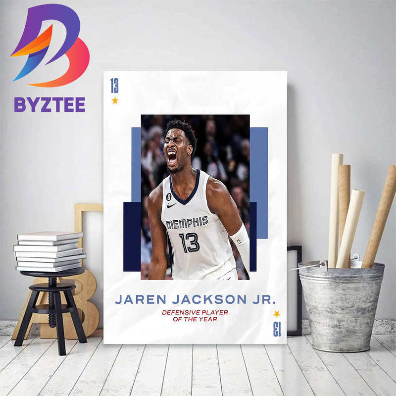 Jaren Jackson Jr Takes Home The 2022-23 NBA Defensive Player Of The Year Award Decor Poster Canvas.jpg