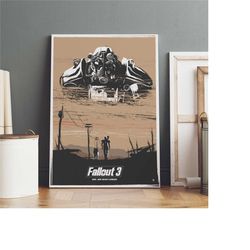 fallout poster, new vegas wall art, premium canvas