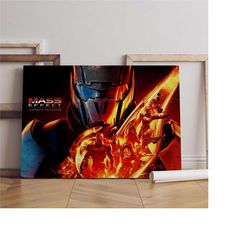 mass effect poster, commander shepard wall art, rolled