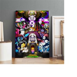 undertale poster, sans wall art, premium canvas print,