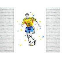 rivaldo poster, canvas print, kids gift, soccer poster,