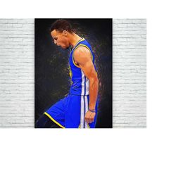 stephen curry poster / sports art print, basketball