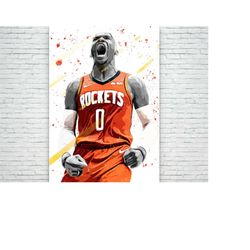 russell westbrook poster / sports art print, basketball