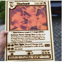 pokemon charizard wood card, pokemon card, charizard, pokemone