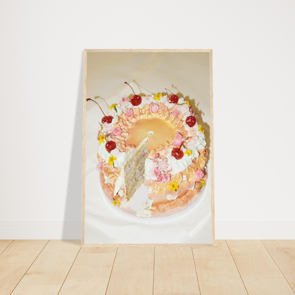 Cake Print, Minimalist Art, Cake Art Framed, Preppy Room Decor, Pink Poster Framed, Cute Poster Framed, Trendy Art Print, Cake Art.jpg