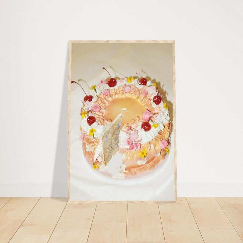 Cake Print, Minimalist Art, Cake Art Framed, Preppy Room Decor, Pink Poster Framed, Cute Poster Framed, Trendy Art Print, Cake Art.jpg