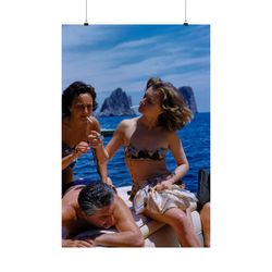 capri girls smoking physical print, vintage photo, vintage photograph poster, capri poster, trendy photo