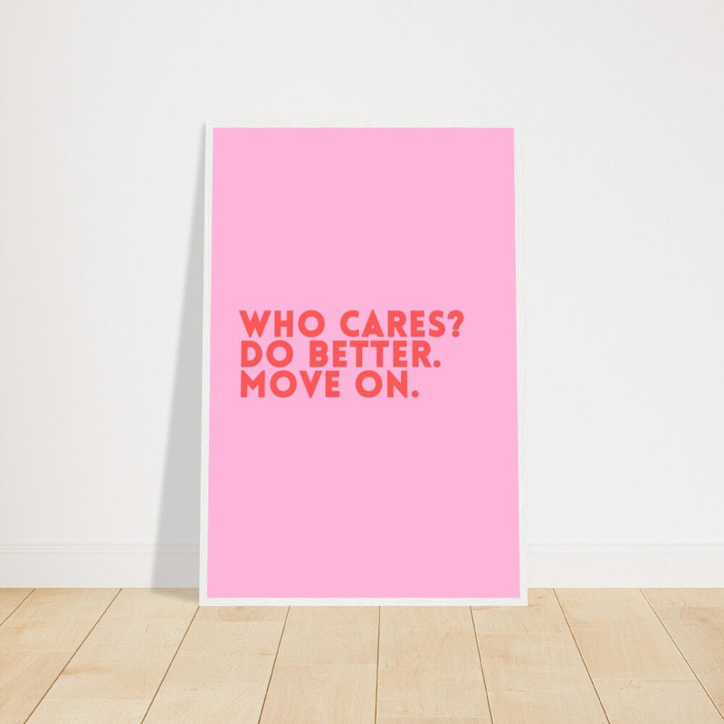 Framed Poster Print, Minimalist Modern Art, Boho Decor, Preppy Room Decor, Wood Frame Pink Poster, Inspiration Poster Framed.jpg
