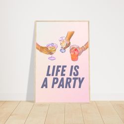 framed poster, bar cart art, contemporary art, home wall decor, funny quote poster, apartment wall decor, framed kitchen