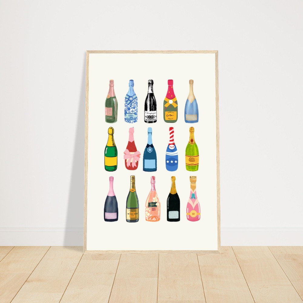 FRAMED Trendy Champagne Poster, Premium Matte Paper Wooden Framed Poster.jpg