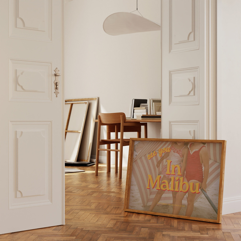 Grainy Retro Print, State Digital Prints,See you in Malibu,Retro Photograph Prints,Retro City Art Print,Preppy Beach Art, Malibu Art poster.jpg