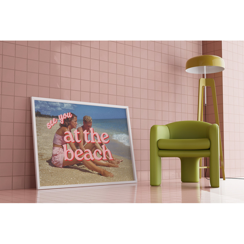 Grainy Retro Print,Digital Art Prints,See you at the beach,Retro Photograph Prints,Retro Photo Art Print,Preppy Art,Trendy Art Print.jpg