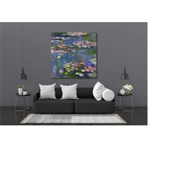 claude monet water lilies canvas wall art print,claude