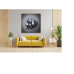 abstract metallic silver canvas art,metallic modern silver canvas