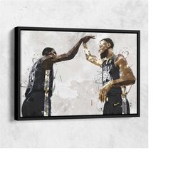 stephen curry kevin durant poster, golden state warriors,