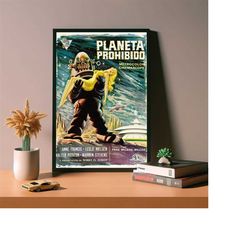 forbidden planet movie poster, high quality canvas poster,