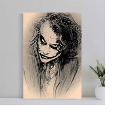 batman the joker sketch dark knight poster, wall