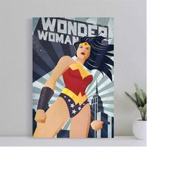 wonder woman constructivism retro comic book poster, wall