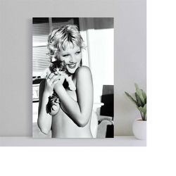 drew barrymore vintage poster, wall art canvas print,