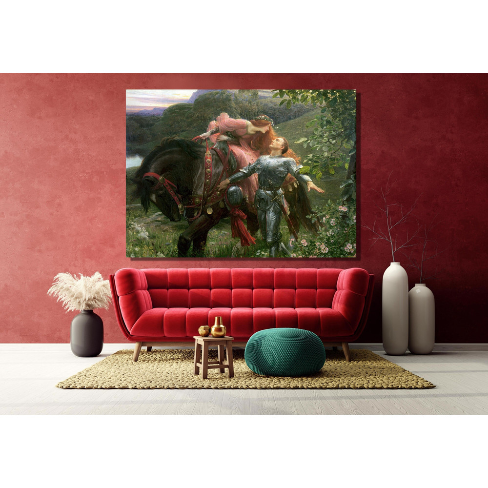 Sir Frank Dicksee la Belle Dame Sans Merci Painting Print, The Beautiful Lady Without Mercy Painting Poster, Sir Frank Dicksee Print Art.jpg