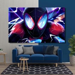 spiderman poster print, marvel superhero canvas, spiderman wall art, spiderman canvas wall art, superhero fan decor, re