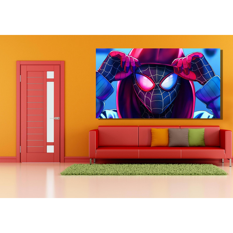 Spiderman Poster Print, Miles Morales Poster Print, Spiderman Wall Art, Spiderman Canvas Wall Art, Superhero Fan Decor, Spiderman Movie Art.jpg