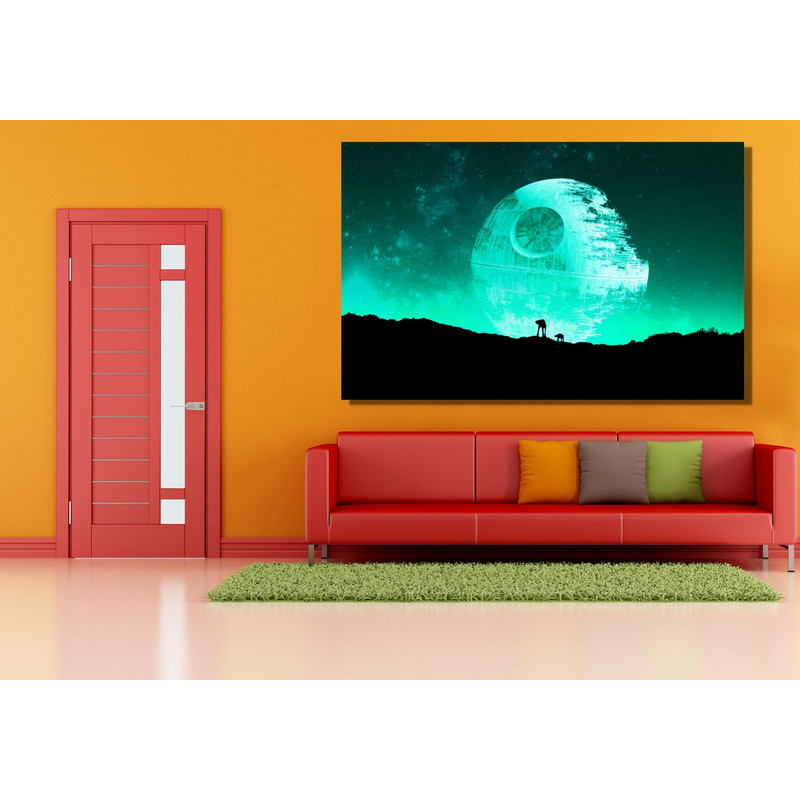 Star Wars Print Poster Canvas, Death Star at Space Wall Art Canvas, Home Decor Ready To Hang Wall Art, Star Wars Movie Wall Art Canvas Print.jpg