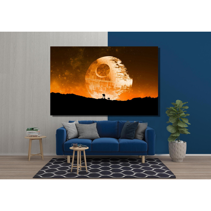 Star Wars Print Wall Art Canvas, Death Star at Space Poster Canvas, Home Decor Ready To Hang Wall Art, Star Wars Movie Wall Art Canvas Print.jpg