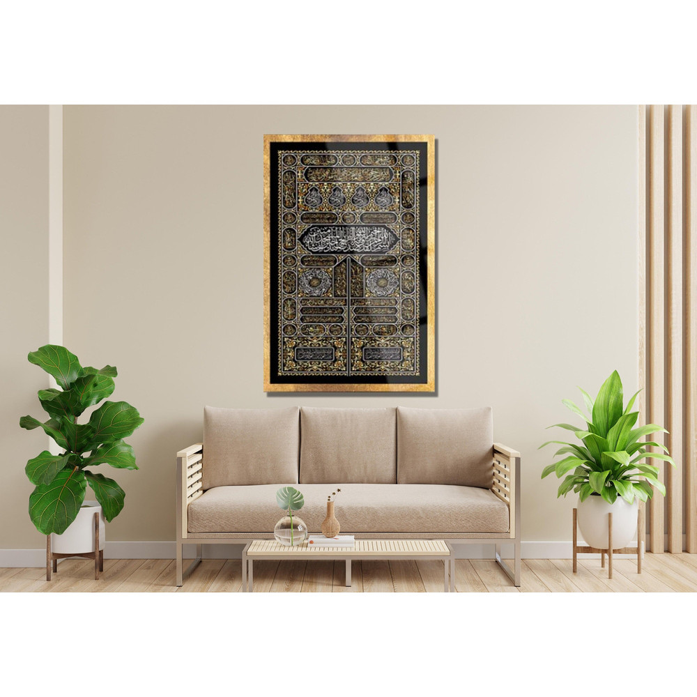 The Gate Of The Kaaba Glass Masjid Al-Aqsa Wall Art, The Gate Of The Kaaba Glass ArtIslamic Art, Islamic Wall Art, Housewarming Gift Glass.jpg