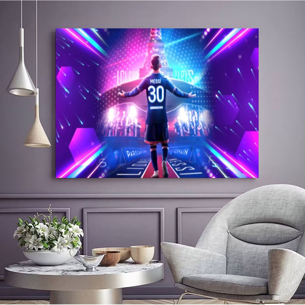 The Legend of Football Art, Lionel Messi Canvas,Lionel Messi Poster, Messi Gift, Messi Wall Art, Canvas Football, Soccer Art, Gift For Him 1.jpg