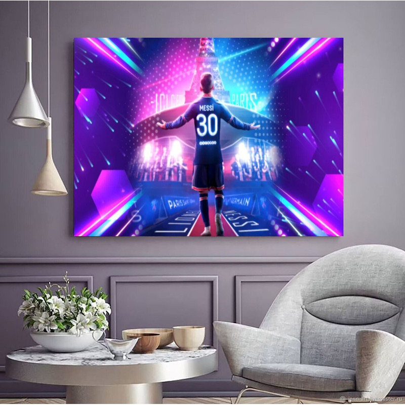 The Legend of Football Art, Lionel Messi Canvas,Lionel Messi Poster, Messi Gift, Messi Wall Art, Canvas Football, Soccer Art, Gift For Him 1.jpg