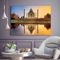 The Taj Mahal Canvas Wall Art, Famous Places in the World Canvas Print, Best Places Wall Decors, Perfect Photo Arts, Taj