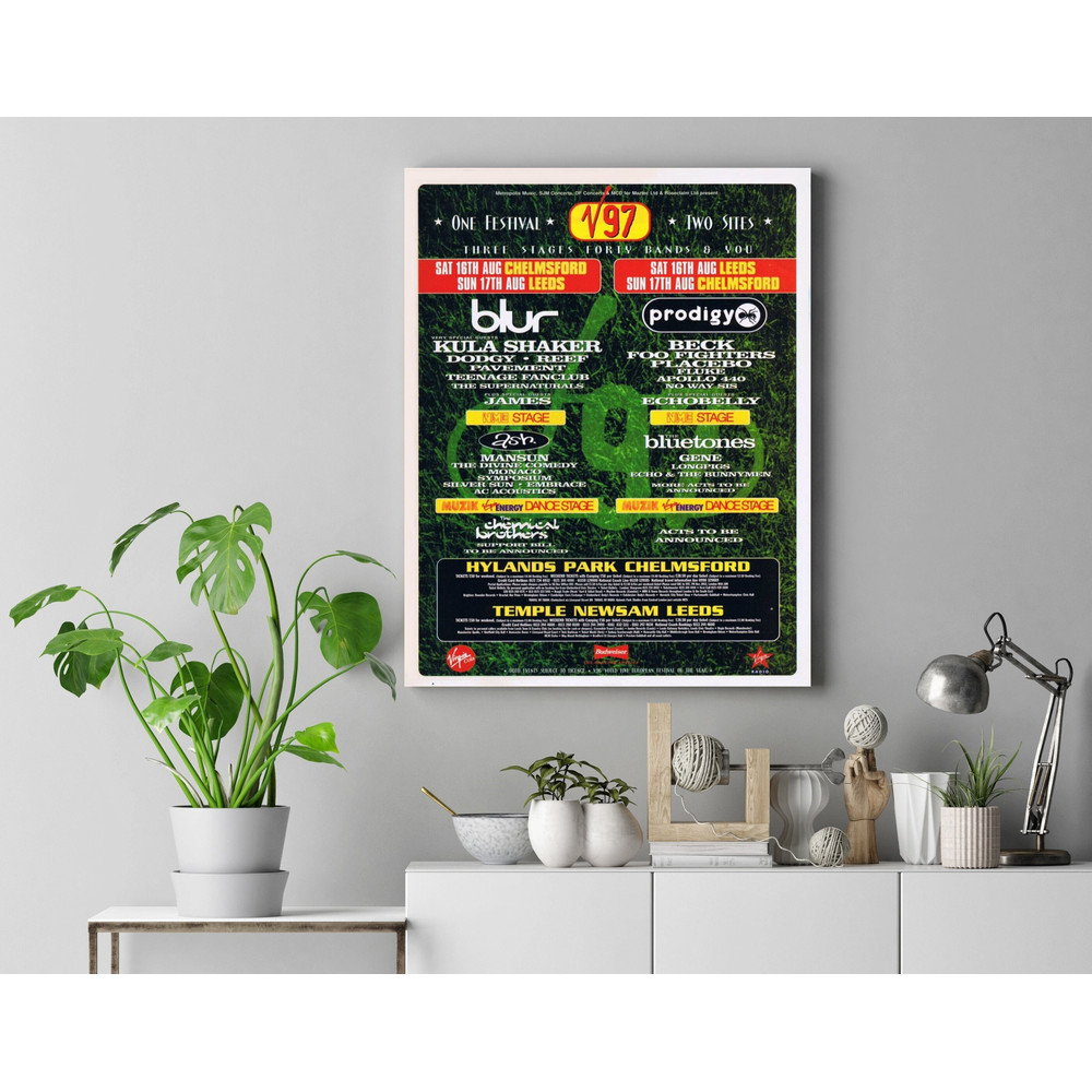 V Festival 1997 Poster, V Festival 1997 vibrant lineup poster ,V Festival 1997 wall art, merch poster,Music Festival Poster, Summer Festival.jpg