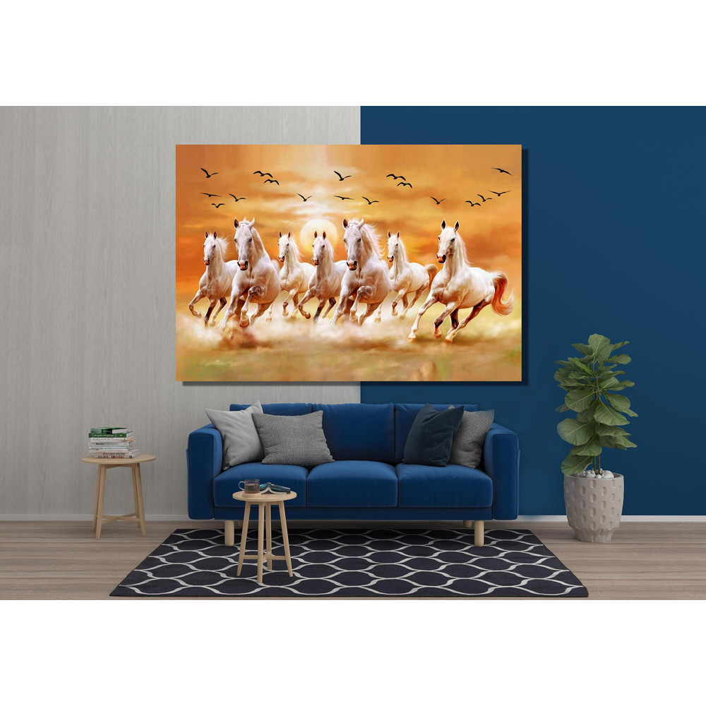 White Horse Poster Print, 7 White Horses Poster Print, Horse Poster, White Horse Canvas, Horses Running Poster, Horses Running Canvas Print.jpg