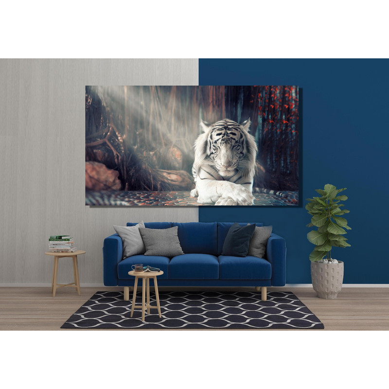White Tiger Poster Print, White Tiger Canvas, Animal Canvas Wall Art Print, White Tiger Wall Art, White Tiger Print, Ready To Hang Canvas.jpg