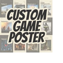 custom game poster, gaming room poster, gaming wall