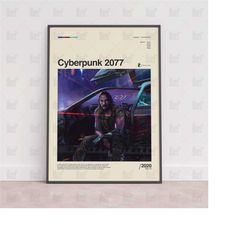 cyberpunk 2077 poster, gaming room poster, gaming wall