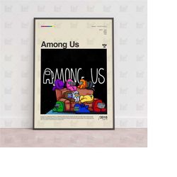 among us poster, gaming room poster, gaming wall