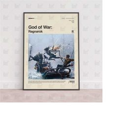 god of war ragnarok poster, gaming room poster,
