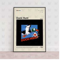 duck hunt poster, gaming room poster, gaming wall