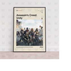 assassin's creed unity poster, gaming room poster, gaming